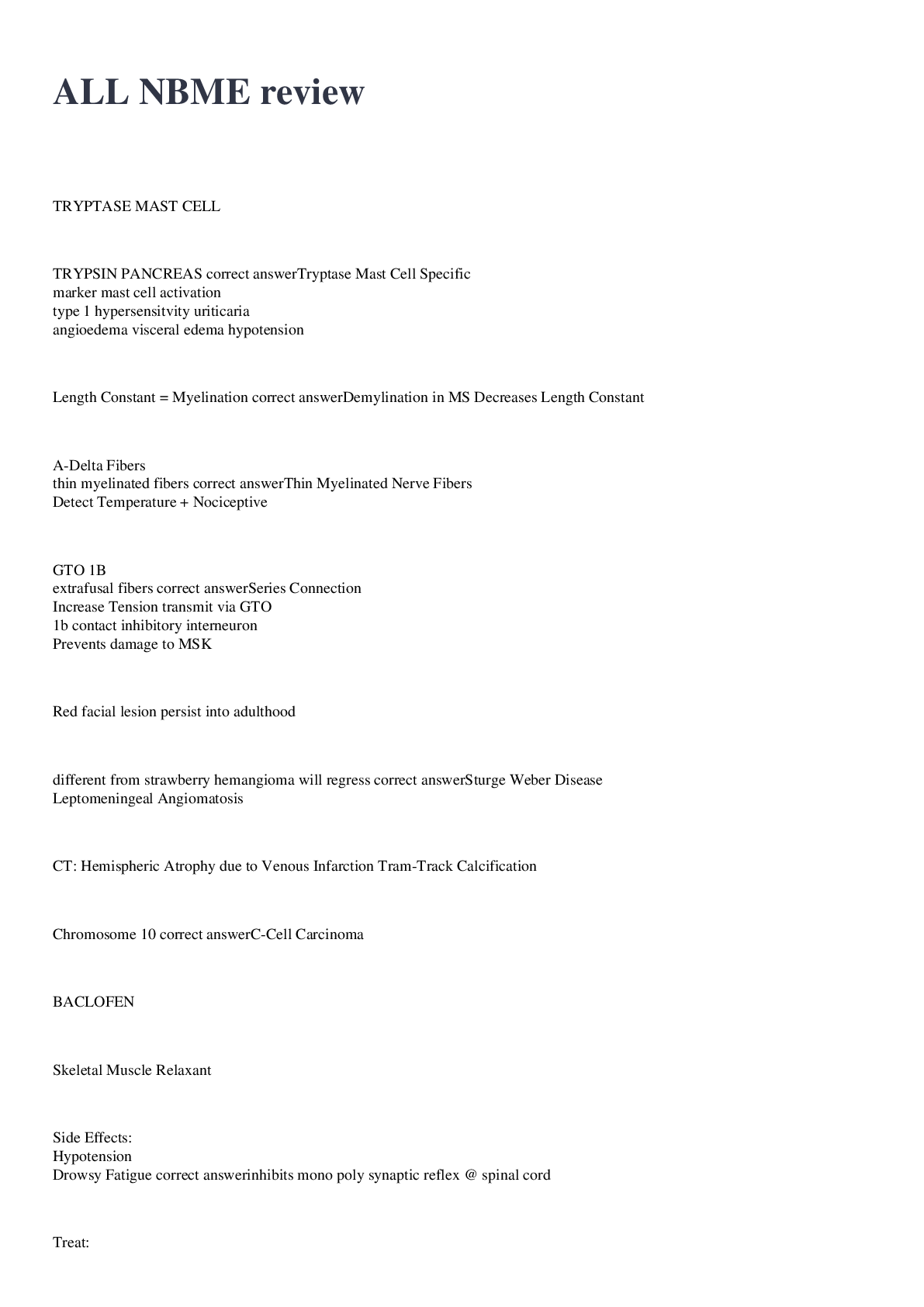 Preview image for ALL NBME review exam 2023 with 100% correct answers